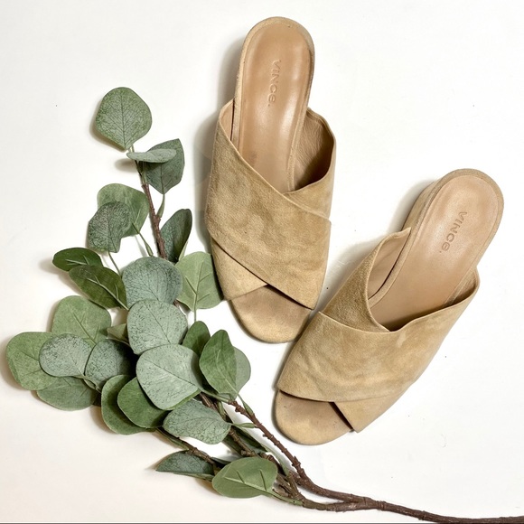 Vince Shoes - Vince | Karsen Suede Criss Cross Peep-Toe Sandals size 10